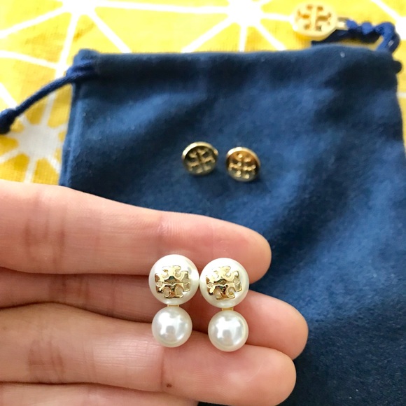 Tory Burch Jewelry - Tory Burch Evie Double Pearl Stud Earrings NEW